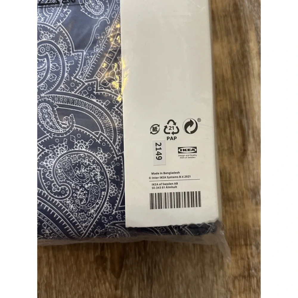 New Jattevallmo Ikea Twin Sheet Set Flat Fitted Pillowcase Blue Paisley 805.015